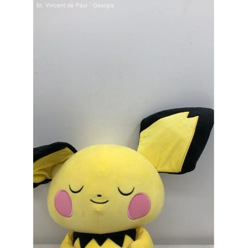 Pokémon Soft Big‎ Squishy Sleeping Pichu Cushion 18 Inch Plush Jazwares Great